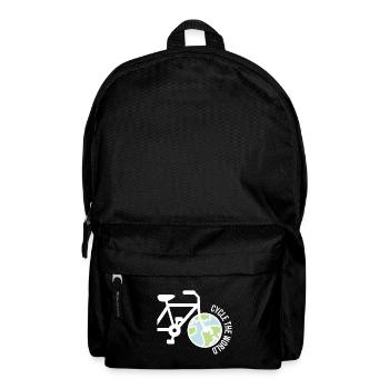 Bereise die Welt mit dem Fahrrad Geschenkidee - Rucksack - Schwarz - Vorne