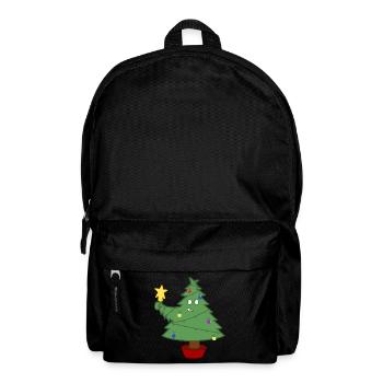 Smiling Christmas tree with lights - Backpack - black - Front