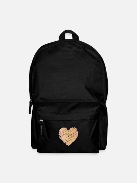 Minimalistisches Rosegold Herz im Skizzenstil - Rucksack - Schwarz