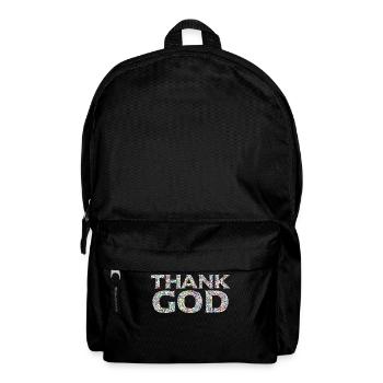 Spruch Gott sei Dank - Rucksack - Schwarz - Vorne