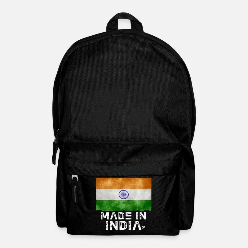 Made in India Flag Stencil Tee - Rucksack - Schwarz