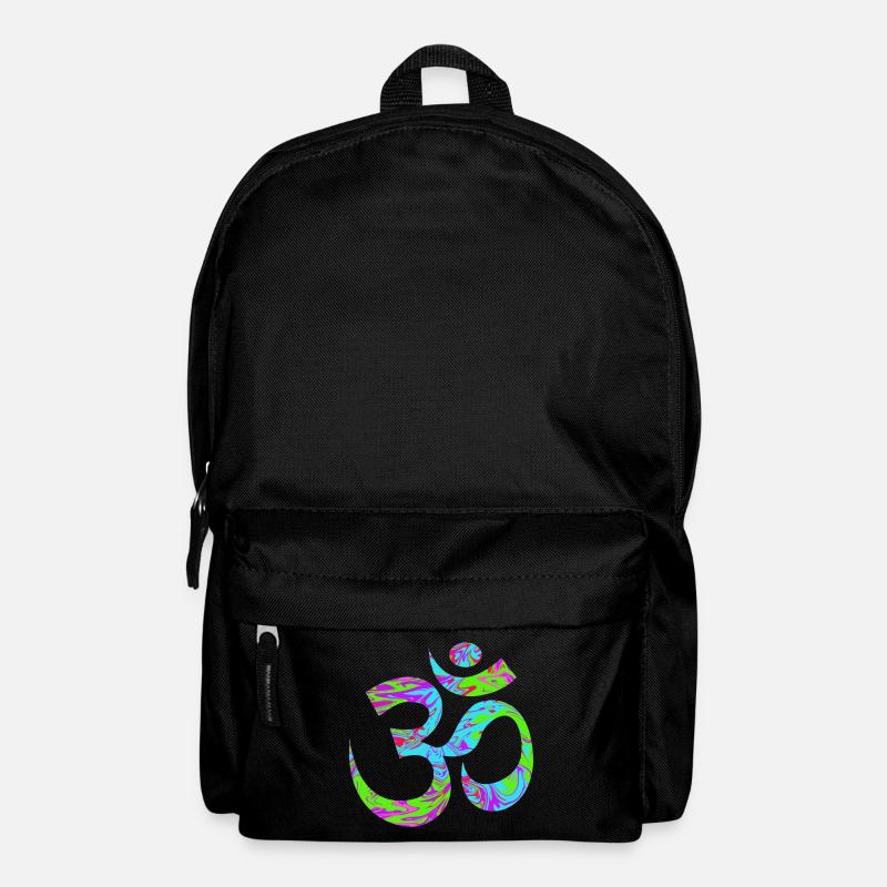 Om - Aum psychedelisch grün - Rucksack - Schwarz