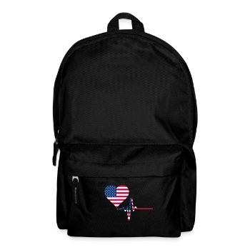 ViSam's "MY Heart Beats for USA" - Rucksack - Schwarz - Vorne
