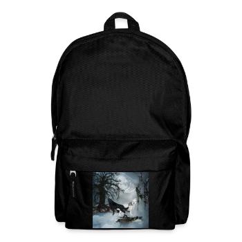 Stunning black and white wolf - Backpack - black - Front
