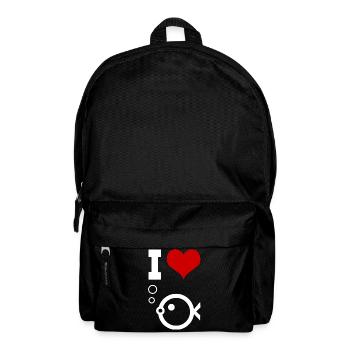 Ich liebe Fische - Rucksack - Schwarz - Vorne