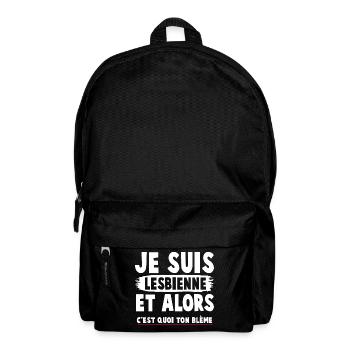 Humorvolles feministisches T-Shirt mit einer engagierten Botschaft - Rucksack - Schwarz - Vorne
