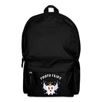 tooth fairy tooth tee shirt dentist dental nurse - Backpack - black - Front