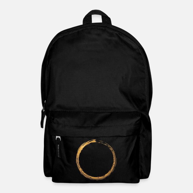 Goldener Ring / Kreis / inspirierendes Element - Rucksack - Schwarz