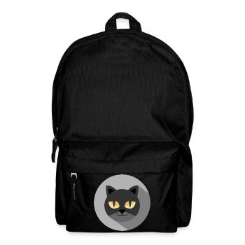 cat cats night eyes comic cartoon icon icon - Backpack - black - Front