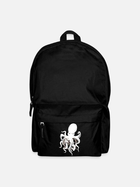Oktopus Tintenfisch Steuerrad Geschenk Nautik Meer - Rucksack - Schwarz