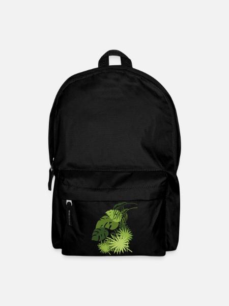 Monstera Palme Pflanze Geschenk Dschungel tropisch - Rucksack - Schwarz