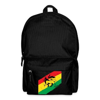 Rasta lion in front of three-color flag - Backpack - black - Front