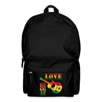 Love Reggae Guitar Rastastil - Backpack - black - Front