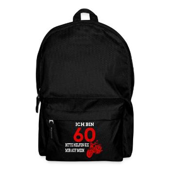 60. Geburtstag Motorrad fahren - Rucksack - Schwarz - Vorne
