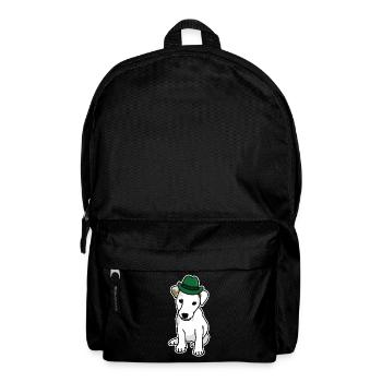 Jack Russell with hat, dog, cartoon, funny, cute - Backpack - black - Front