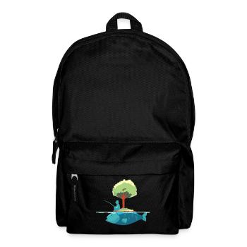 Fisherman angler tree fish art - Backpack - black - Front