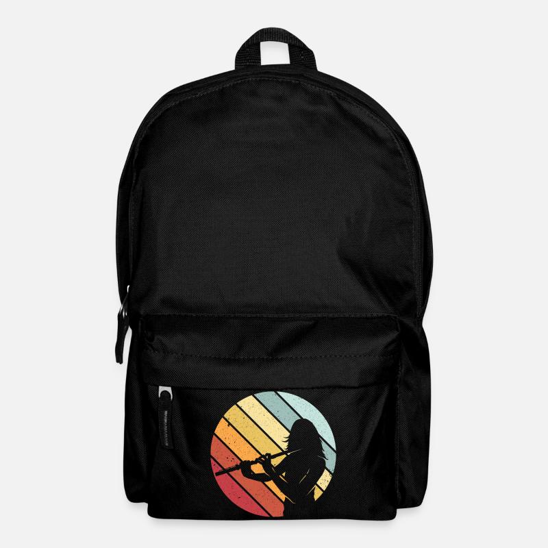 Flöte Instrument Flötist Geschenk retro Orchester - Rucksack - Schwarz