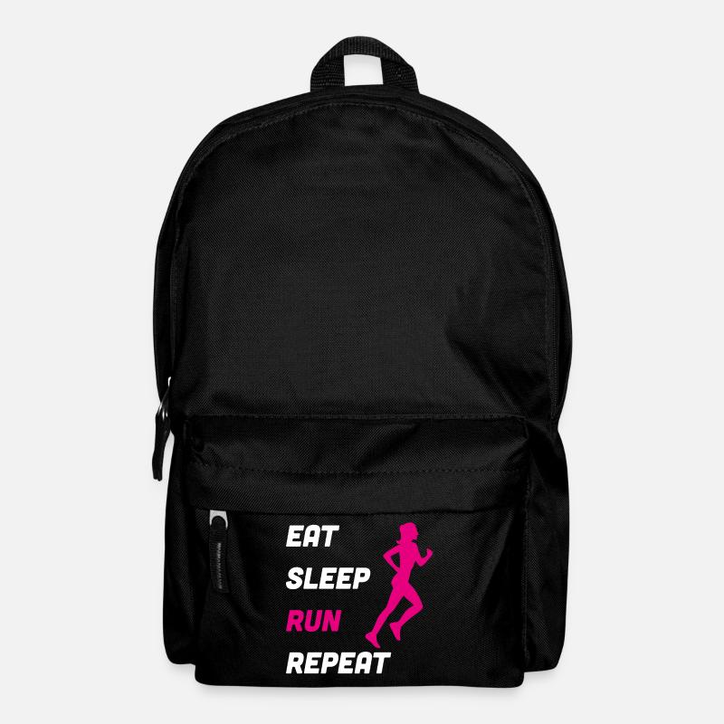 Eat Sleep Run Repeat Jogging Laufen Geschenk - Rucksack - Schwarz