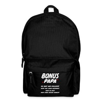Bonus Papa Stiefvater Vatertag - Rucksack - Schwarz - Vorne