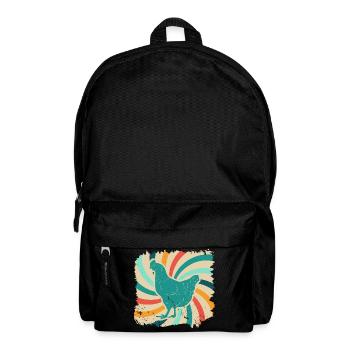Huhn Hühner Bauernhof Tier Geschenk retro Bauer - Rucksack - Schwarz - Vorne