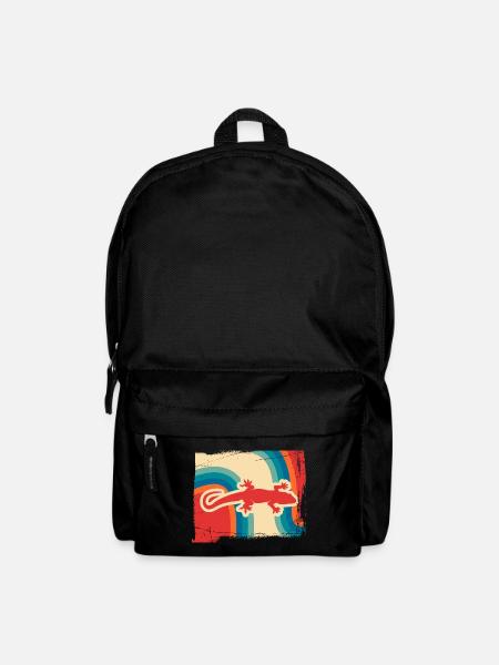 Gecko Reptilien retro - Rucksack - Schwarz