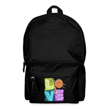 I love knitting and crocheting and wool - Backpack - black - Front