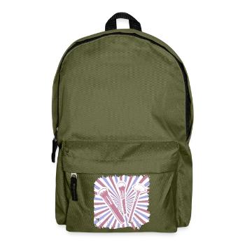 Makeup Kosmetik Schminke Lippenstift Kosmetikerin - Rucksack - Olivgrün - Vorne