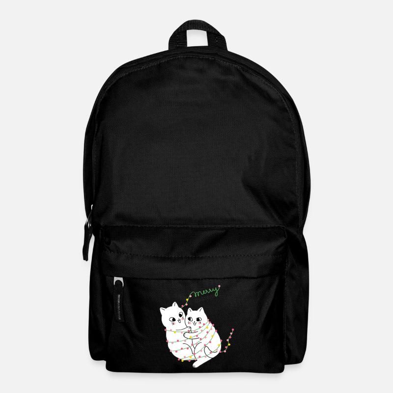 Cuddling cats Funny Christmas - Backpack - black