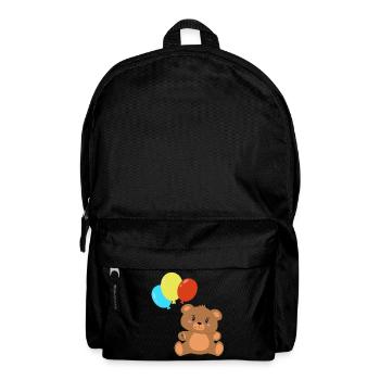 Teddybär mit Luftballons - Rucksack - Schwarz - Vorne