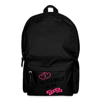 my family my team - Rucksack - Schwarz - Vorne