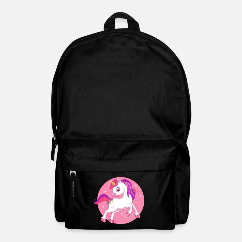Pferd Einhorn Kinder Geschenk pink Sterne lustig - Rucksack - Schwarz