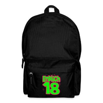 18. Geburtstag - Endlich 18 - Rucksack - Schwarz - Vorne