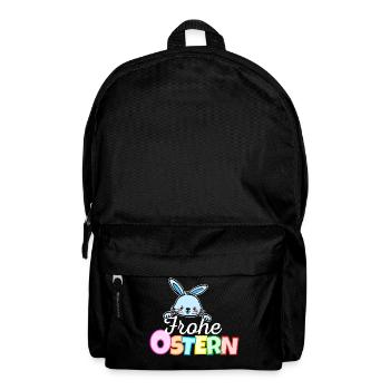 Osterhase Frohe Ostern Gesicht Süß Osterhäschen - Rucksack - Schwarz - Vorne