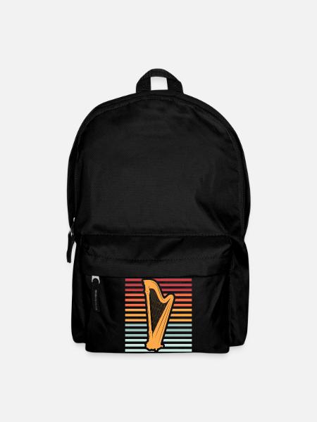 Harpe instrument musique cadeau musicien harpiste - Sac à dos - noir