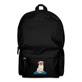 Hilfe mein Hund bzw Mops hat Übergewicht - Rucksack - Schwarz - Vorne