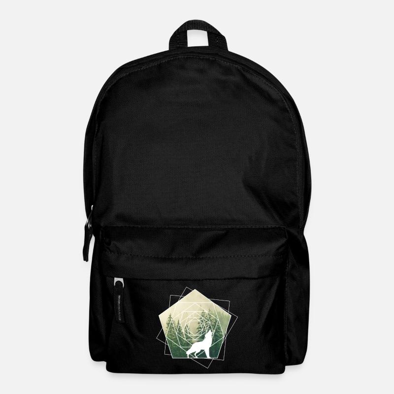 natur geometrie formen wolf wald - Rucksack - Schwarz