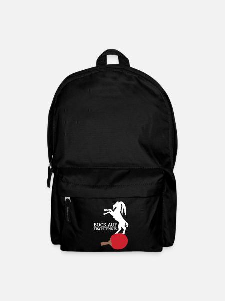 Tennis Ziege lustiger Spruch Bock auf Tischtennis - Rucksack - Schwarz