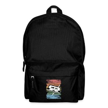 Vintage Retro Kassette Tape Stift Grafik Original - Rucksack - Schwarz - Vorne
