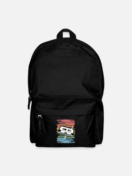 Stylo à cassette rétro vintage graphique original - Sac à dos - noir