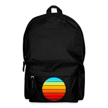 Sonnenuntergangsstreifen im Kreis - Rucksack - Schwarz - Vorne