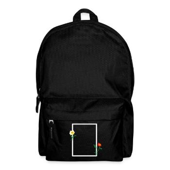 Cadre blanc à décor floral - Sac à dos - noir - Devant