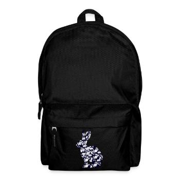 Blumiges Kaninchen - Rucksack - Schwarz - Vorne