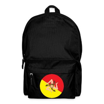 Runde Aufkleber Flagge von Sizilien Aufkleber Sizilien - Rucksack - Schwarz - Vorne