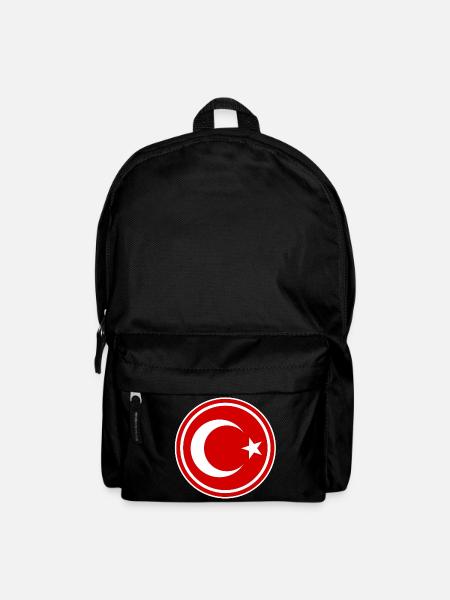 Drapeau de la Turquie rond - Sac à dos - noir