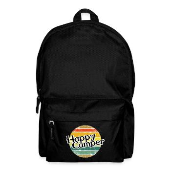 Happy Camper / Retro Vintage Camper Camping - Backpack - black - Front