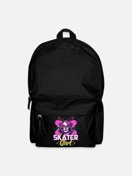 Skater Girl Longboard Skateboard Gift Idea - Backpack - black