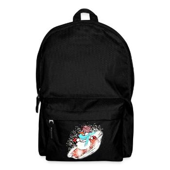 Bonhomme de neige avec écharpe et planche à neige - Sac à dos - noir - Devant