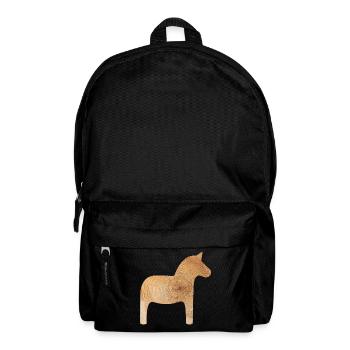 Dala Horse Wood Winter Sweden Annual Rings Decoration - Backpack - black - Front