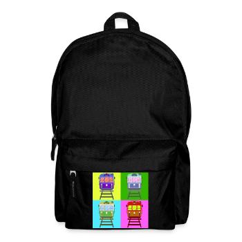 Tram, Straßenbahn Pop Art - Rucksack - Schwarz - Vorne