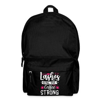 Wimpern lang und Kaffee starke Make-up-Schönheit - Rucksack - Schwarz - Vorne